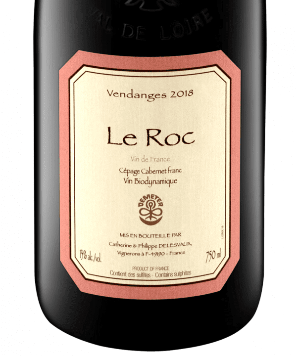 750ml RED Domaine Delesvaux Loire Anjou Cuvee Le Roc 2018 3